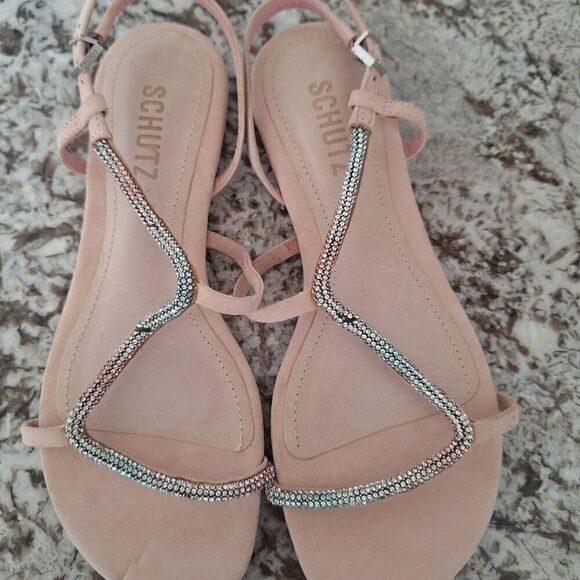 Schutz rosa pink suede sandals size 7B - Picture 6 of 8
